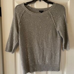 Ann Taylor silver sequin sweater